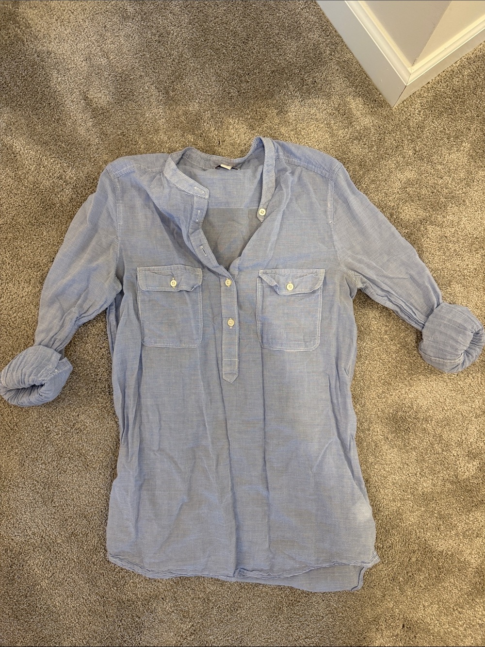 GAP Light Blue Button-Down Pocket Tunic